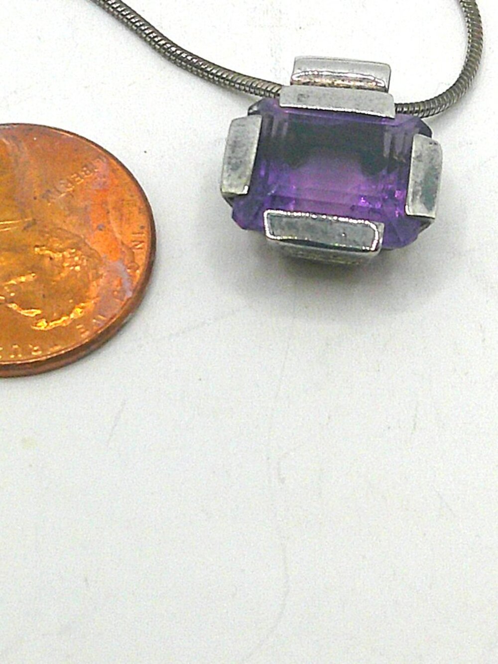Square Cut Amethyst in Sterling Silver